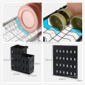 Adjustable And Reinforced 2019 New Arrival stainless steel black coating kitchen organizer set bowl knife dish drying rack